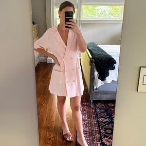 Sandro Blazer Dress -It has pockets! PINK. monochrome -trench trend. Tags off.